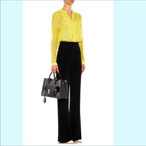 Diane Von Furstenberg Gilmore wood grain print sheer silk top Size 2